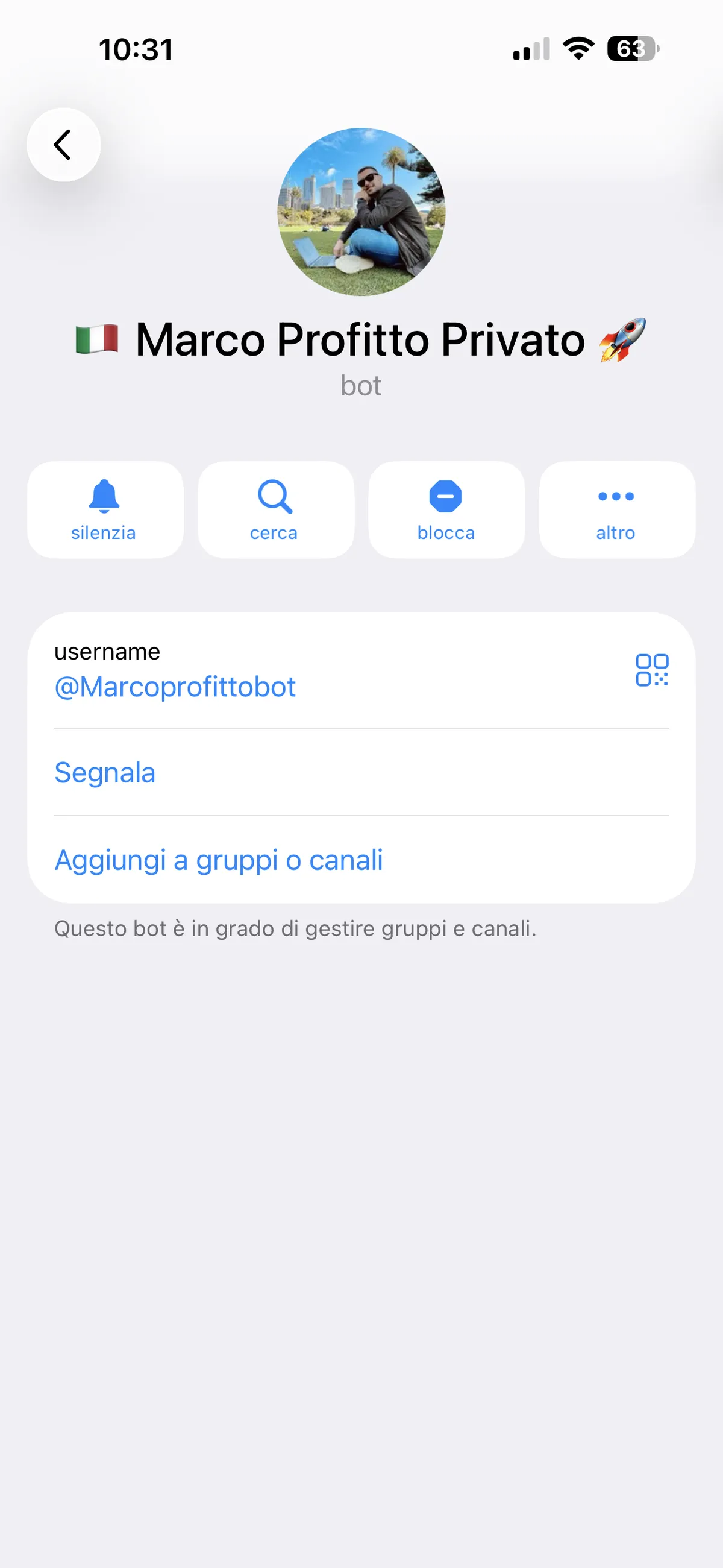 Screenshot truffa — Telegram · 3 giugno 2026