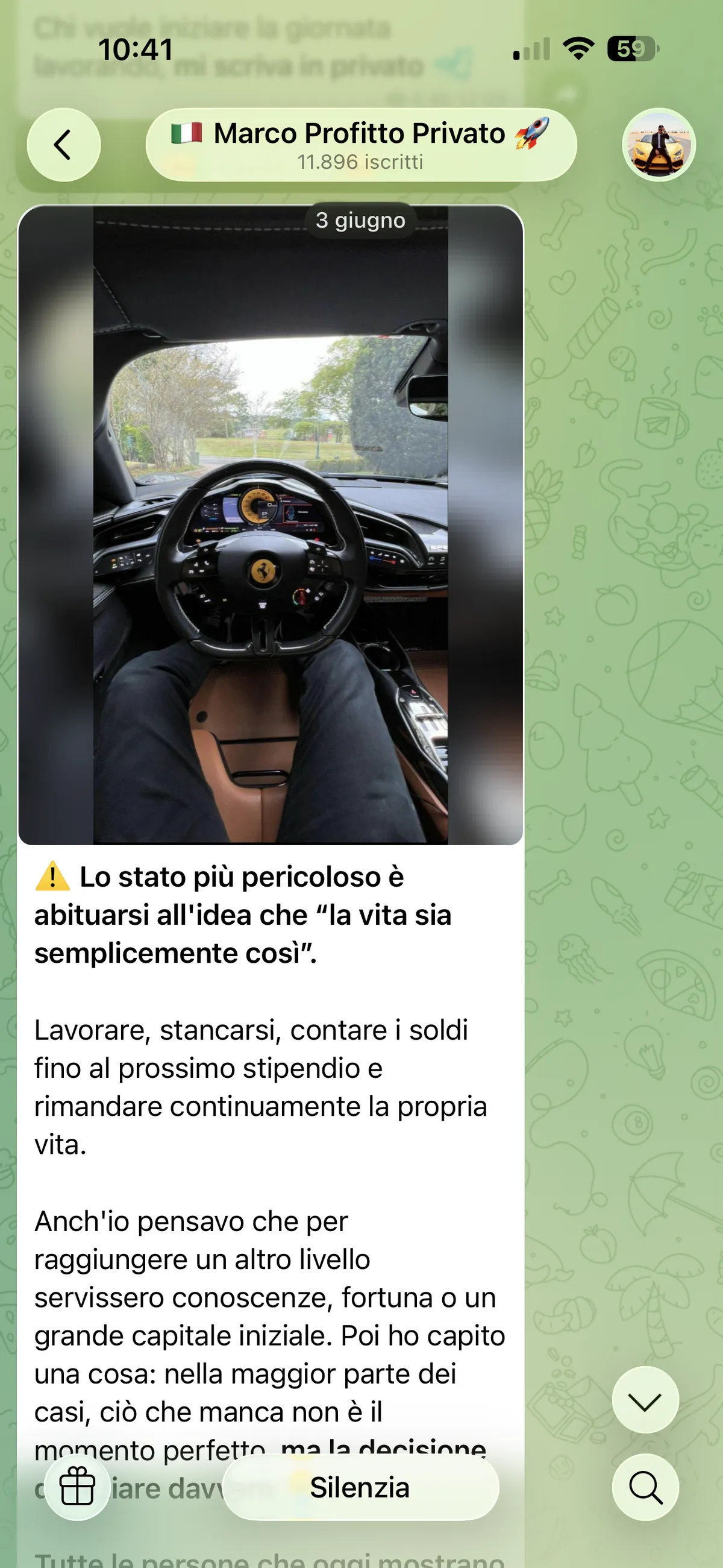 Screenshot truffa — Telegram · 3 giugno 2026
