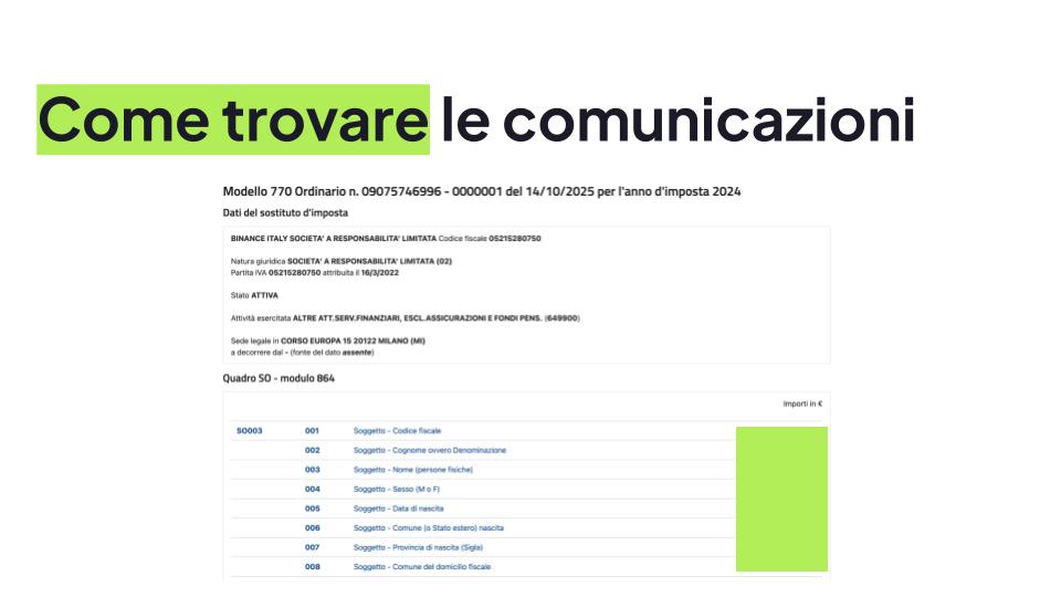 Lettura delle comunicazioni crypto trasmesse dagli exchange e intermediari